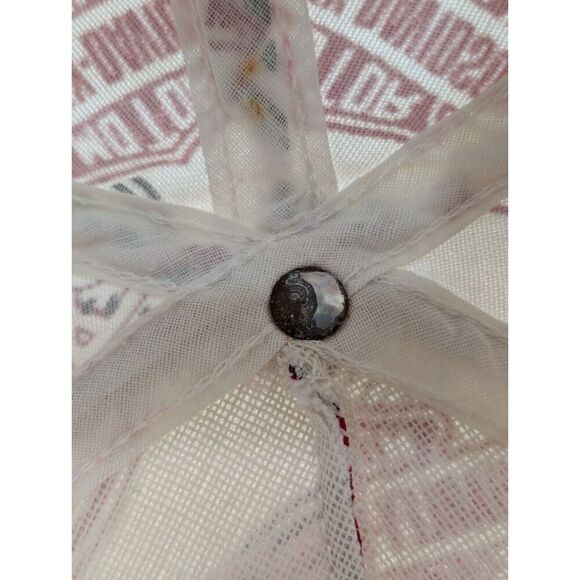 Vintage Harley Davidson 1991 VERNE HOLOUBEK Allover Logo Red Black White Hat Cap - Picture 9 of 11